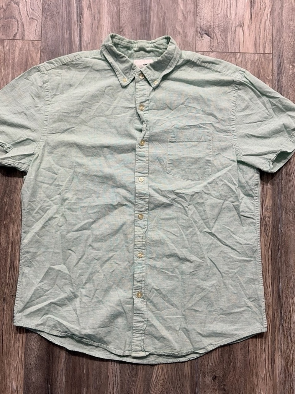 Sonoma Goods For Life Mint Green Short Sleeve Button Up Shirt Large